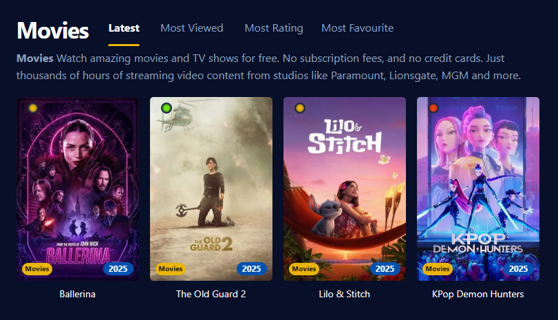 Screenshot of how WatchSeries looks to users